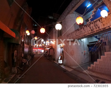 Miyazaki Nishitachibana Street entertainment district with hanging lanterns 72301935
