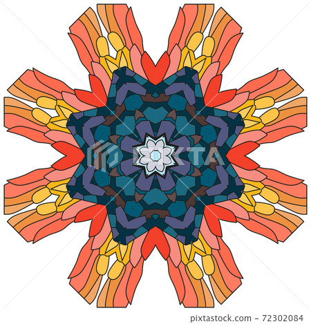 Colorful cute Mandalas. Decorative unusual round ornaments. Colorful cute Mandalas. Decorative unusual round ornaments. 72302084