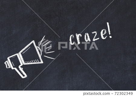 Chalk scetch of loudspeaker and inscription craze Chalk scetch of loudspeaker and inscription craze 72302349