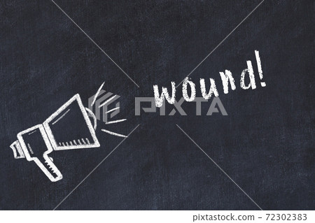 Chalk scetch of loudspeaker and inscription wound 72302383