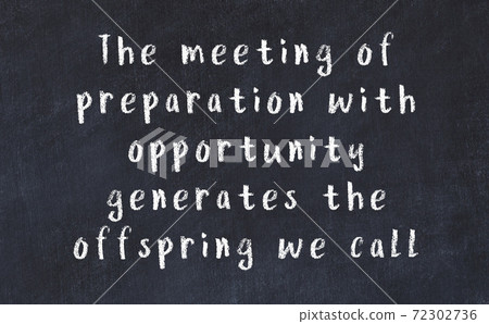 Chalk inscription of smart quote on black desk 72302736