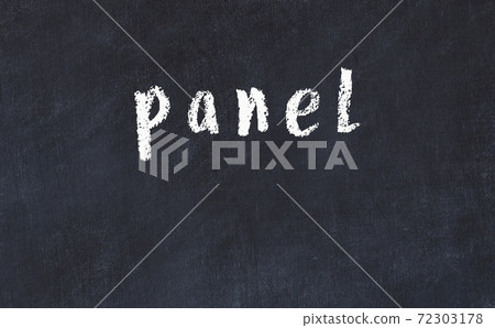 Black chalkboard with inscription panel on in 72303178
