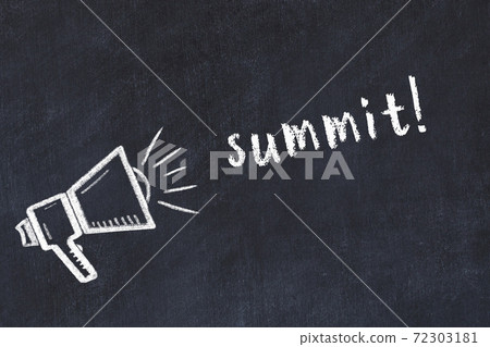 Chalk scetch of loudspeaker and inscription summit Chalk scetch of loudspeaker and inscription summit 72303181