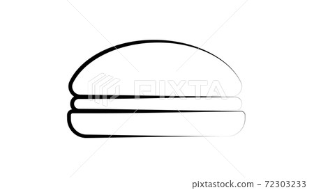 outline of a burger on a white background, black 72303233
