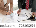 Lawyer working with lawsuit in courtroom, Criminal and judgement concept.. 72303254