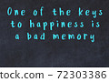 Chalk inscription of smart quote on black desk 72303386