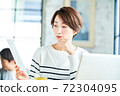 遠程辦公中年女人 72304095