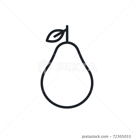 Pear Contour Line Pear icon. Vector linear icon, contour, shape,... - Stock Illustration ...