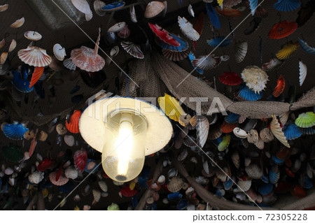 Lungomare promenade through Icici with seashells attractive decorations, Kvarner bay, Croatia 72305228
