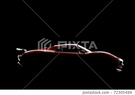 Silhouette Of A Red Generic Sport Car In The Dark Stock Illustration 72305489 Pixta