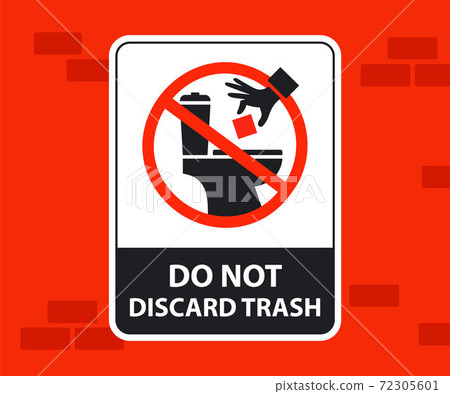a warning on the wall in the toilet, do not throw garbage. i 72305601