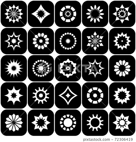 Design elements set. Abstract black and white icons. 72306419