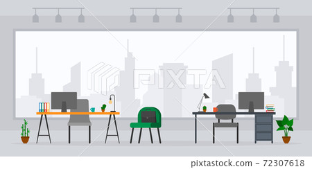 Design of empty office work place front view... - Stock Illustration  [72307618] - PIXTA