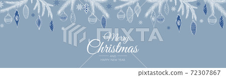 Winter banner. With hand drawn cones,xmas tree. Christmas vector illustration. Winter banner. With hand drawn cones,xmas tree. Christmas vector illustration. 72307867