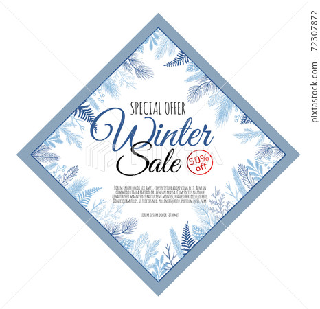 Winter sale vector banner design. Christmas vector illustration. Winter sale vector banner design. Christmas vector illustration. 72307872