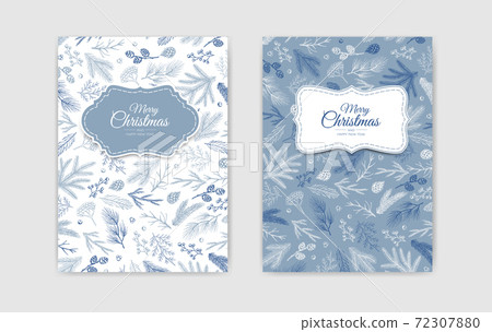 Vector Christmas Cards Set. Holiday Party Card Templates Design Vector Christmas Cards Set. Holiday Party Card Templates Design 72307880