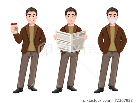 Young handsome business man in flat style - Stock Illustration ...