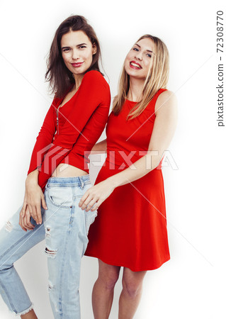 best friends teenage girls together having fun, posing emotional on white background, besties happy smiling, lifestyle real people concept best friends teenage girls together having fun, posing emotional on white background, besties happy smiling, lifestyle real people concept 72308770