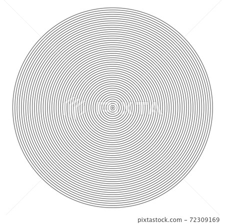 Concentric circle element. Black and white color ring. Abstract  vector illustration for sound wave, Monochrome graphic. 72309169