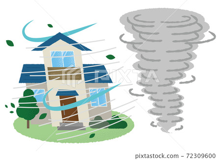 Vector illustration of houses suffering from... - Stock Illustration ...