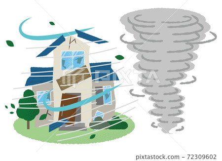 Vector illustration of houses suffering from... - Stock Illustration ...