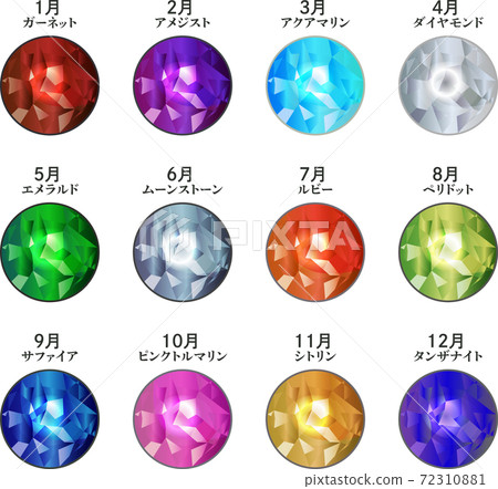 Beautiful birthstone illustration set Beautiful birthstone illustration set 72310881
