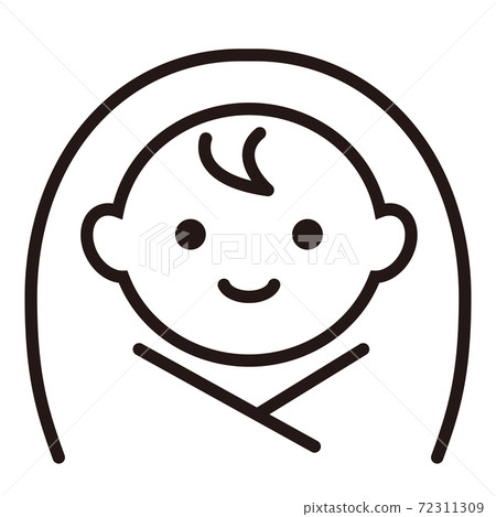Baby simple icon / black and white 72311309