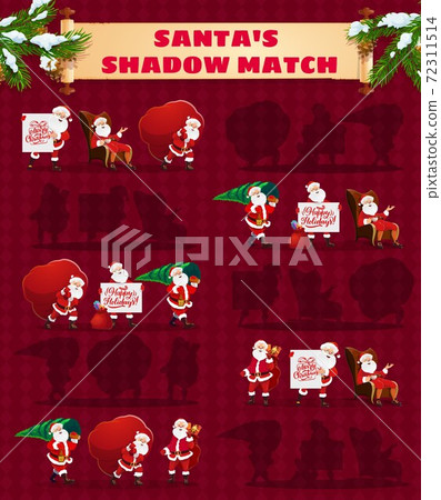 Kids Christmas game with Santa shadow matching Kids Christmas game with Santa shadow matching 72311514