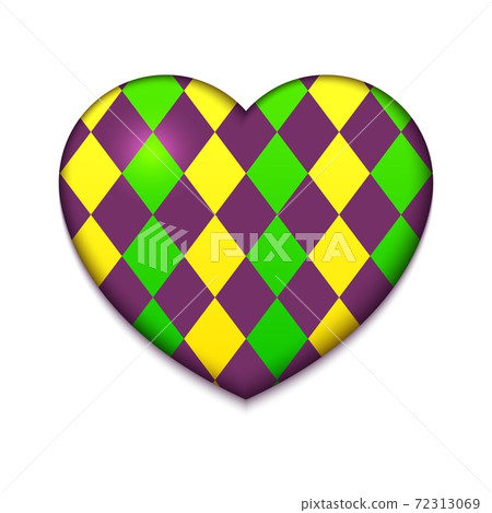 Colorful heart vector illustration, Mardi Gras Colorful heart vector illustration, Mardi Gras 72313069