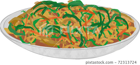 手繪插圖的青椒肉絲（Chinjao Rosu） 72313724