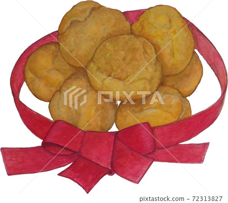 Illustration of cream puff with hand-drawn illustration Illustration of cream puff with hand-drawn illustration 72313827