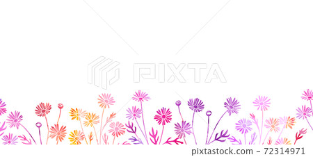 Background illustration material with flowers with watercolor texture (Margaret) Background illustration material with flowers with watercolor texture (Margaret) 72314971