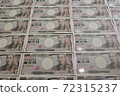 10,000 yen bills lined up 72315237
