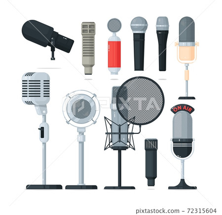 Audio and radio microphone, voice recorder equipment set 72315604