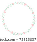 Watercolor style flower frame_pink 72316837