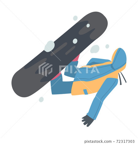 Snowboarder Character Jumping and Flying, Extreme Sport Activities, Winter Vacation Cartoon Style Vector Illustration Snowboarder Character Jumping and Flying, Extreme Sport Activities, Winter Vacation Cartoon Style Vector Illustration 72317303