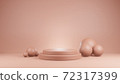 Geometric podium with pink color on pink background. Empty showcase for product presentation such as cosmetic. For fashion magazine. 3d render. 72317399