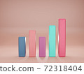 A bar graphs in three dimensions of presentation improvement marketing D illustration rendering  72318404