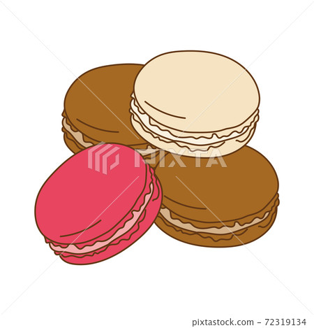 Macaron hand-drawn line art illustration chic - Stock
