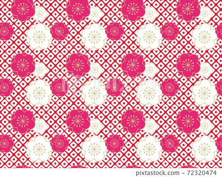 Seamless Pattern Of Red And White Plum And Stock Illustration 72320474 Pixta