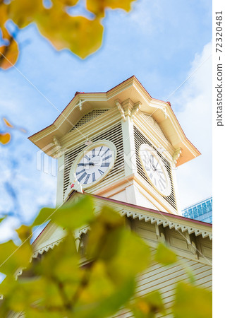 Late autumn Hokkaido Sapporo Clock Tower vertical composition Late autumn Hokkaido Sapporo Clock Tower vertical composition 72320481