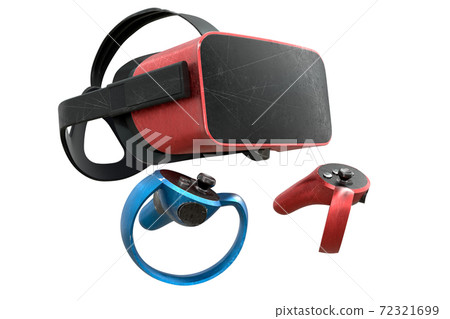 Used virtual reality glasses and controllers with scratches for online gaming Used virtual reality glasses and controllers with scratches for online gaming 72321699