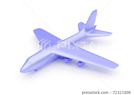 Blue airplane figurine on a white background, 3D rendering 72321806