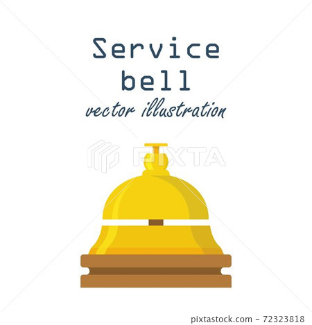 Service bell concept. Customer at reception presses the call button. Bell hotel. Vector illustration in flat design. 72323818