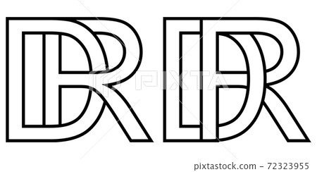 Logo rd dr icon sign two interlaced letters R D, vector logo rd dr first capital letters pattern 72323955