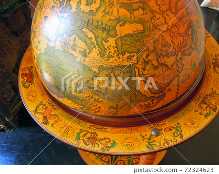 An antique globe reminiscent of the Age of Discovery 72324623