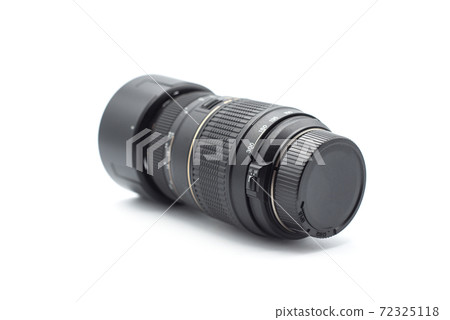 Closeup of optical zoom 100-300mm on white background 72325118