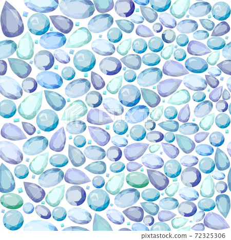 Seamless pattern with blue jewels different... - Stock Illustration ...