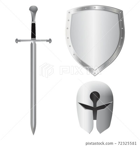 Crossed swords with helmet vector illustration - Stock Illustration  [72325580] - PIXTA