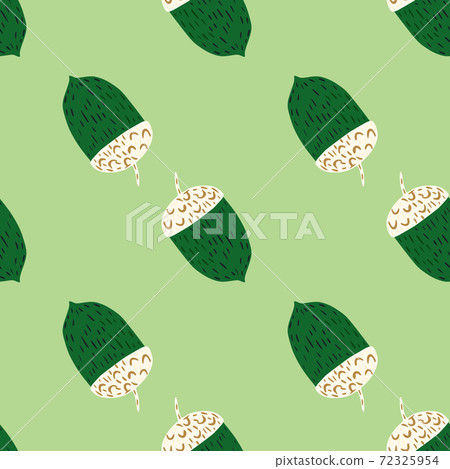Doodle seamless fall pattern with green and... - Stock Illustration ...